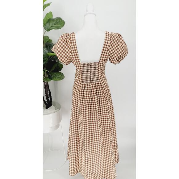 Show Me Your MuMu Brown Gingham Maxi Dress - Picture 2 of 7